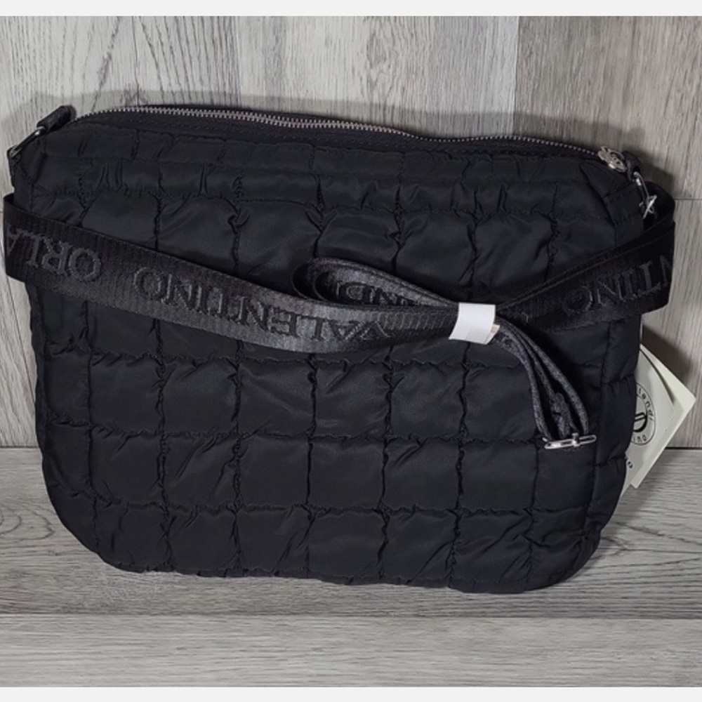 NWT Valentino Orlandi Black Quilted Crossbody Bag - Picture 3 of 3
